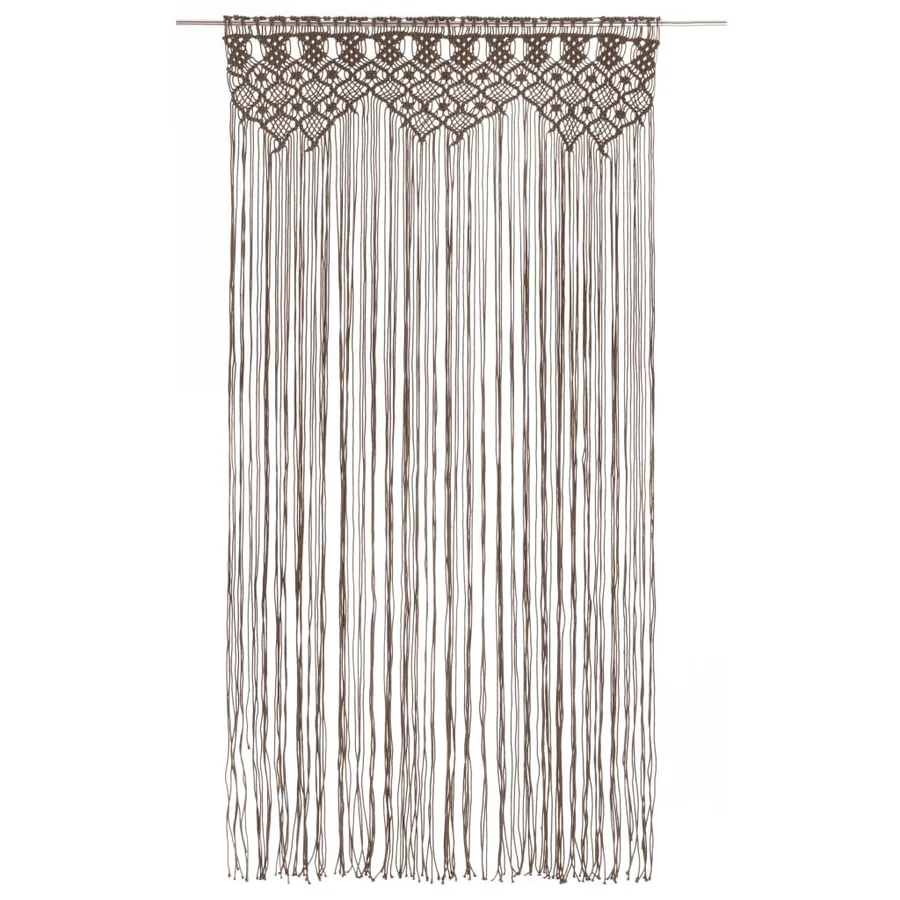 Rideau en macramé Taupe 140x240 cm Coton - 2