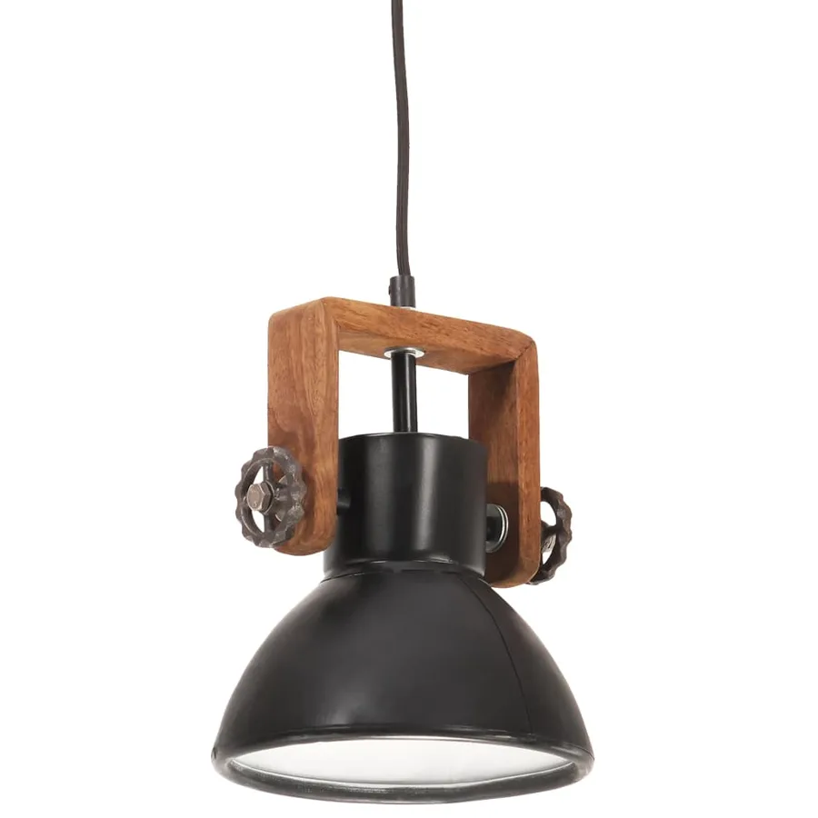 Lampe suspendue industrielle 25 W Noir Rond 19 cm E27 - 2
