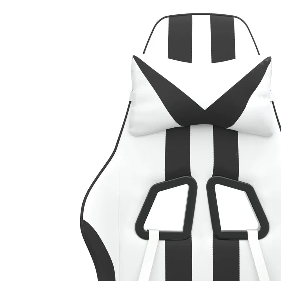 Chaise de jeu Blanc et noir Similicuir - 11