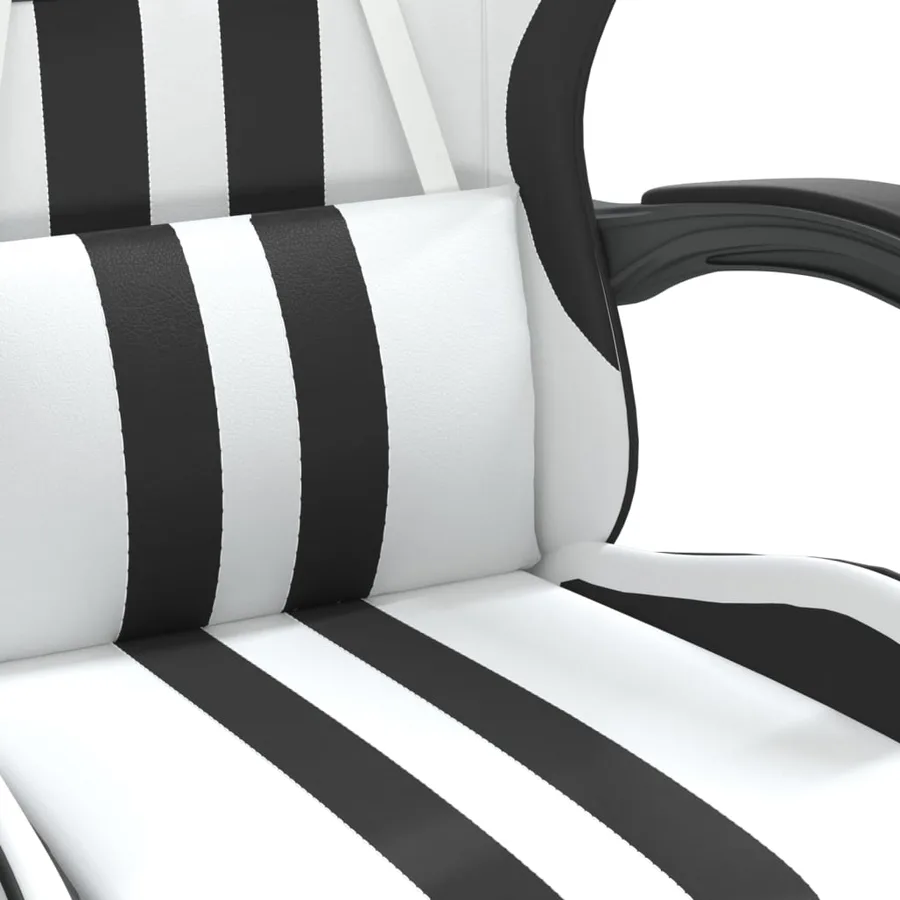 Chaise de jeu Blanc et noir Similicuir - 8