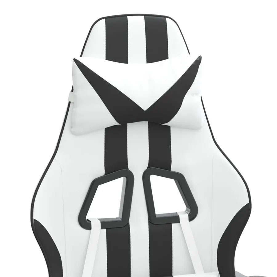 Chaise de jeu Blanc et noir Similicuir - 9