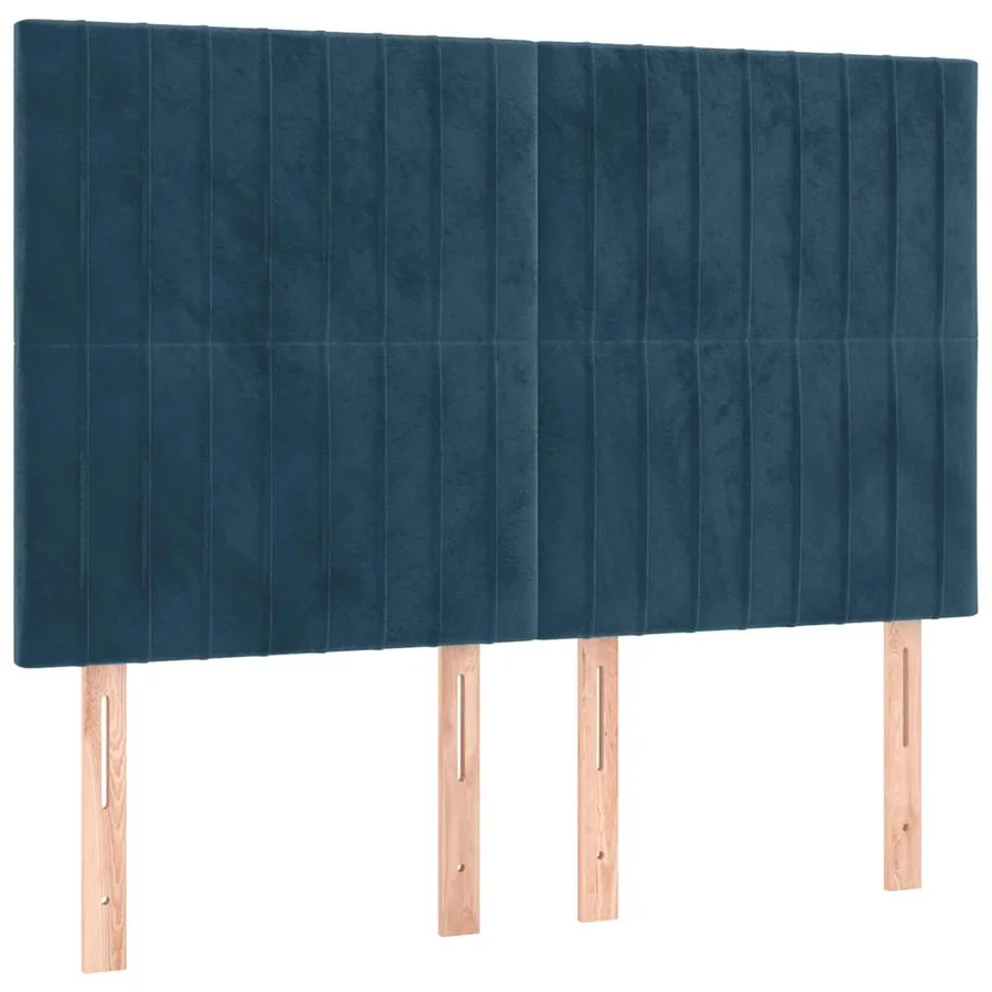 Sommier à lattes de lit et matelas Bleu foncé 140x190cm Velours - 5