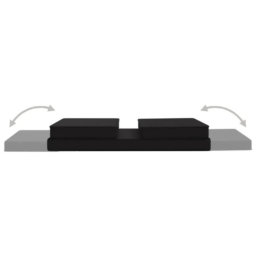 Chaise pliable de sol Noir Similicuir - 7