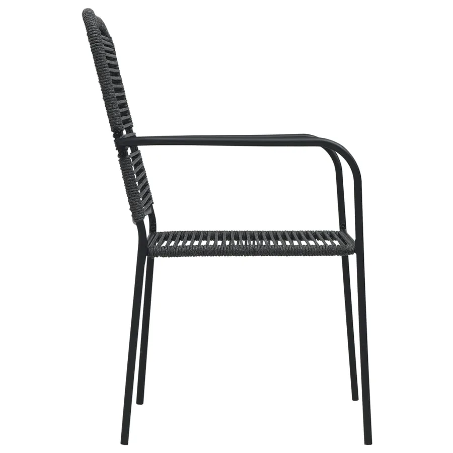Ensemble à manger de jardin 9 pcs noir verre et acier - 10