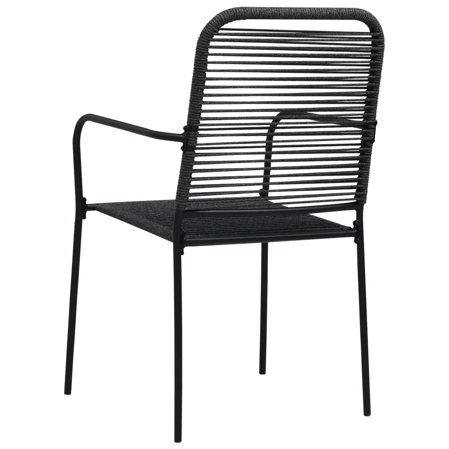 Ensemble à manger de jardin 9 pcs noir verre et acier - 11