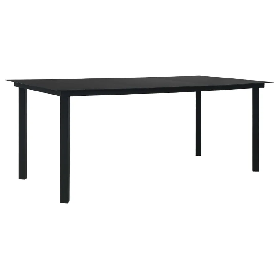 Ensemble à manger de jardin 9 pcs noir verre et acier - 3
