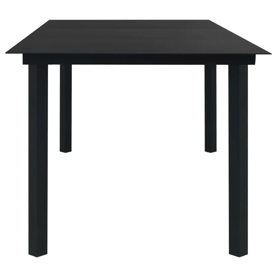 Ensemble à manger de jardin 9 pcs noir verre et acier - 5