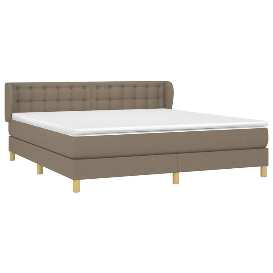 Sommier à lattes de lit avec matelas Taupe 160x200 cm Tissu - 3