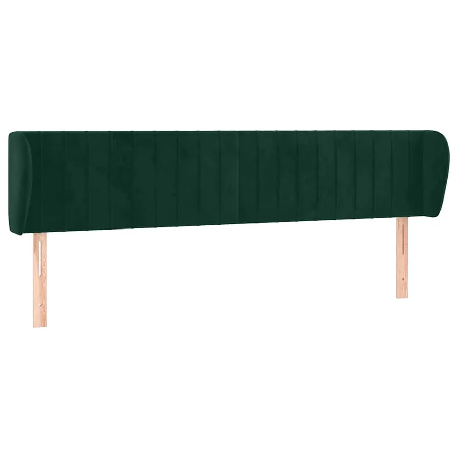 Tête de lit avec oreilles Vert foncé 203x23x78/88 cm Velours - 2