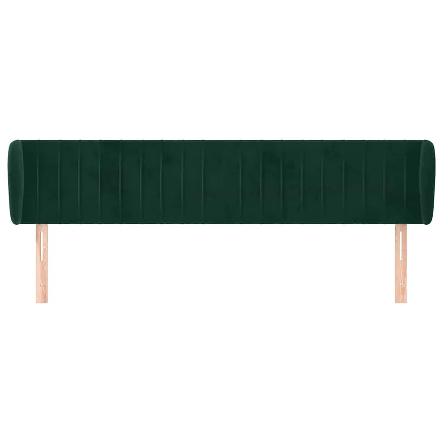 Tête de lit avec oreilles Vert foncé 203x23x78/88 cm Velours - 3