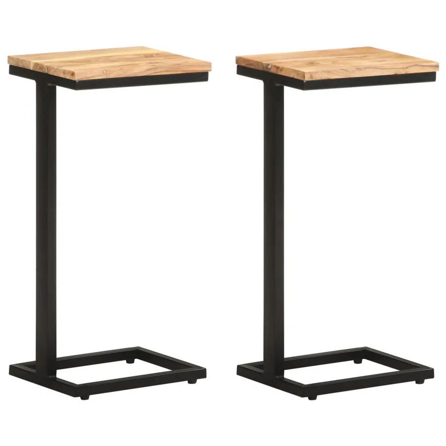 Tables d'appoint 2 pcs 31,5x24,5x64,5 cm Bois d'acacia solide
