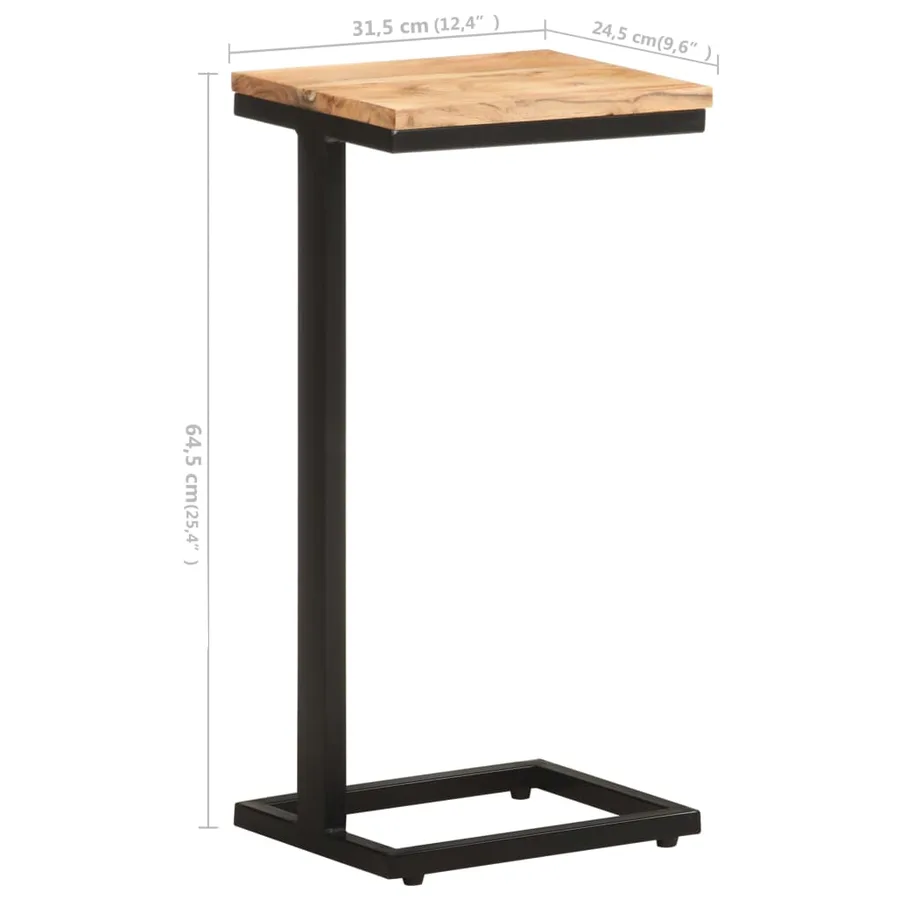 Tables d'appoint 2 pcs 31,5x24,5x64,5 cm Bois d'acacia solide - 10