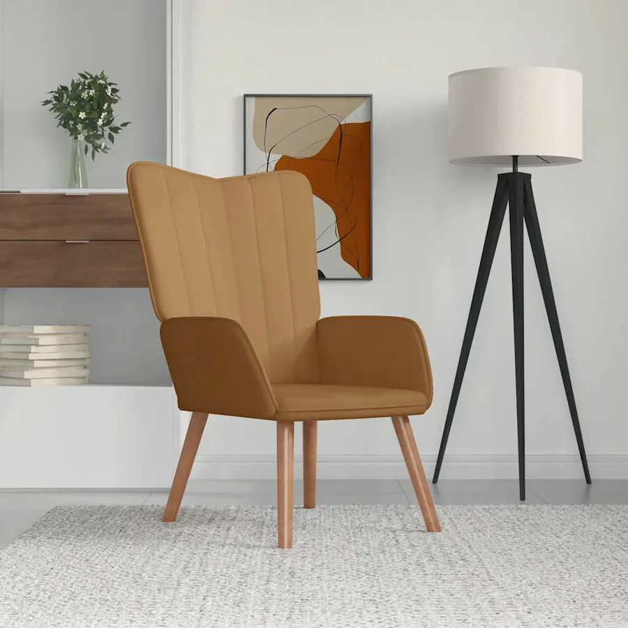 Chaise de relaxation Marron Velours