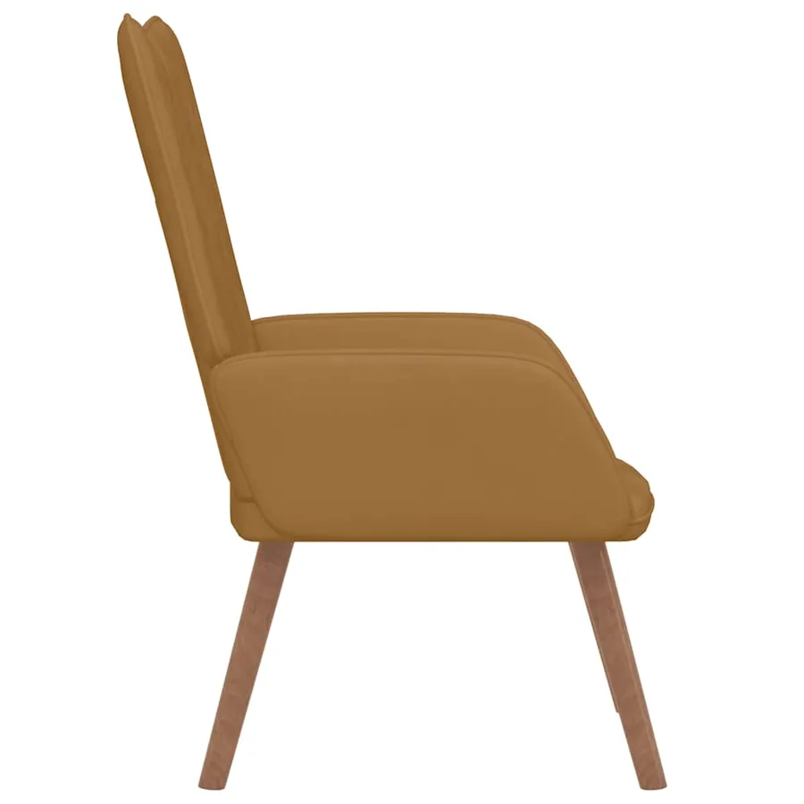 Chaise de relaxation Marron Velours - 4