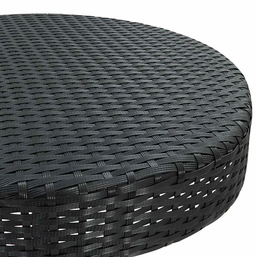 Table de jardin Noir 60,5x106 cm Résine tressée - 4