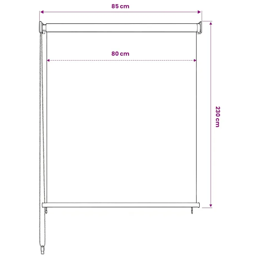 Store roulant d'extérieur couleur crème 85 (l) x 230 (H) cm HDPE - 6