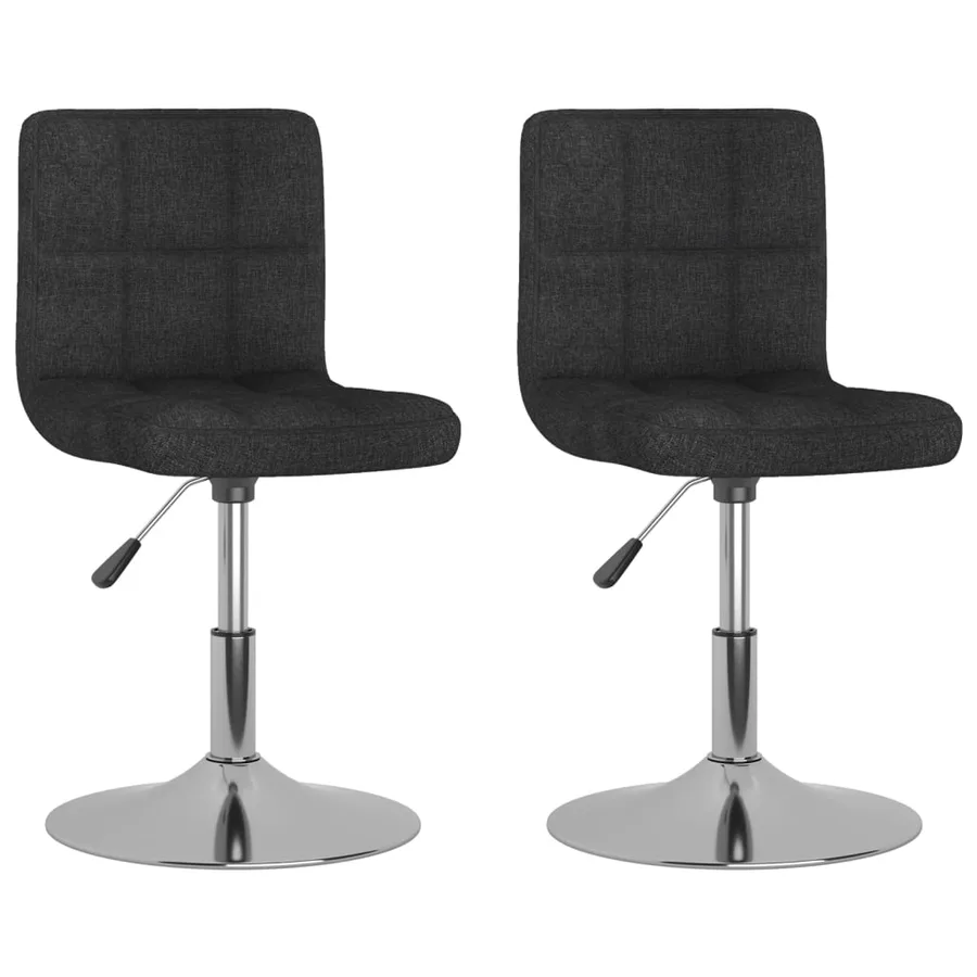 Chaises pivotantes à manger lot de 2 noir tissu - 2