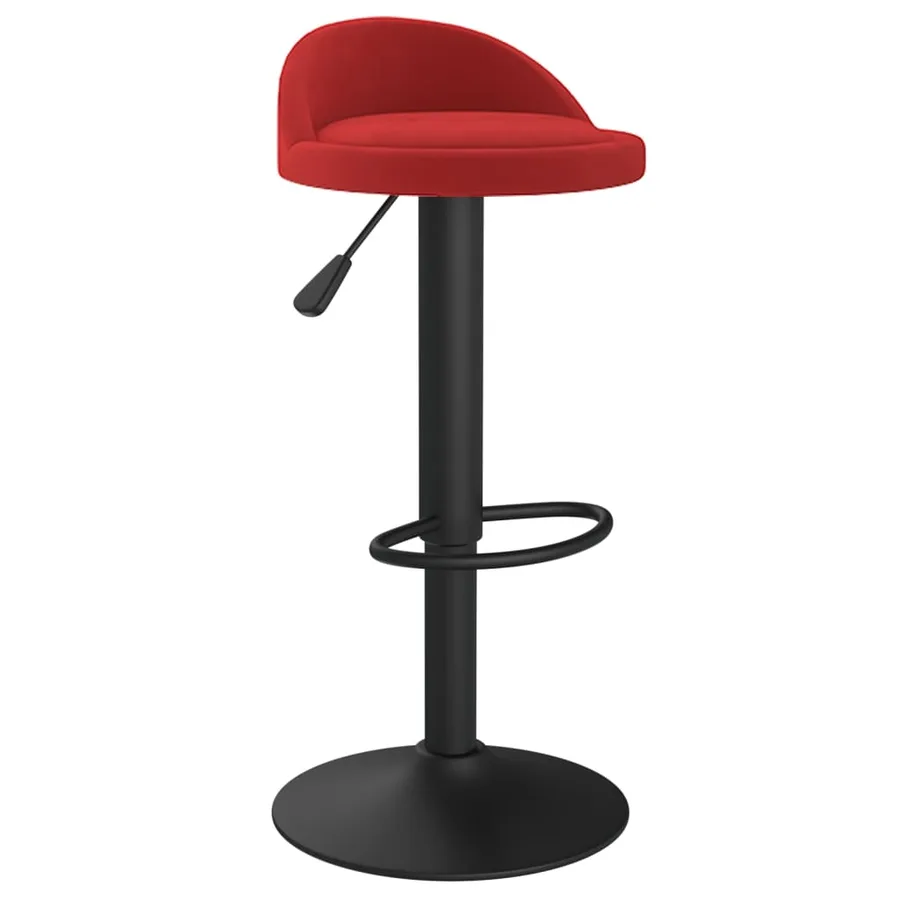 Tabourets de bar lot de 2 rouge bordeaux velours - 3
