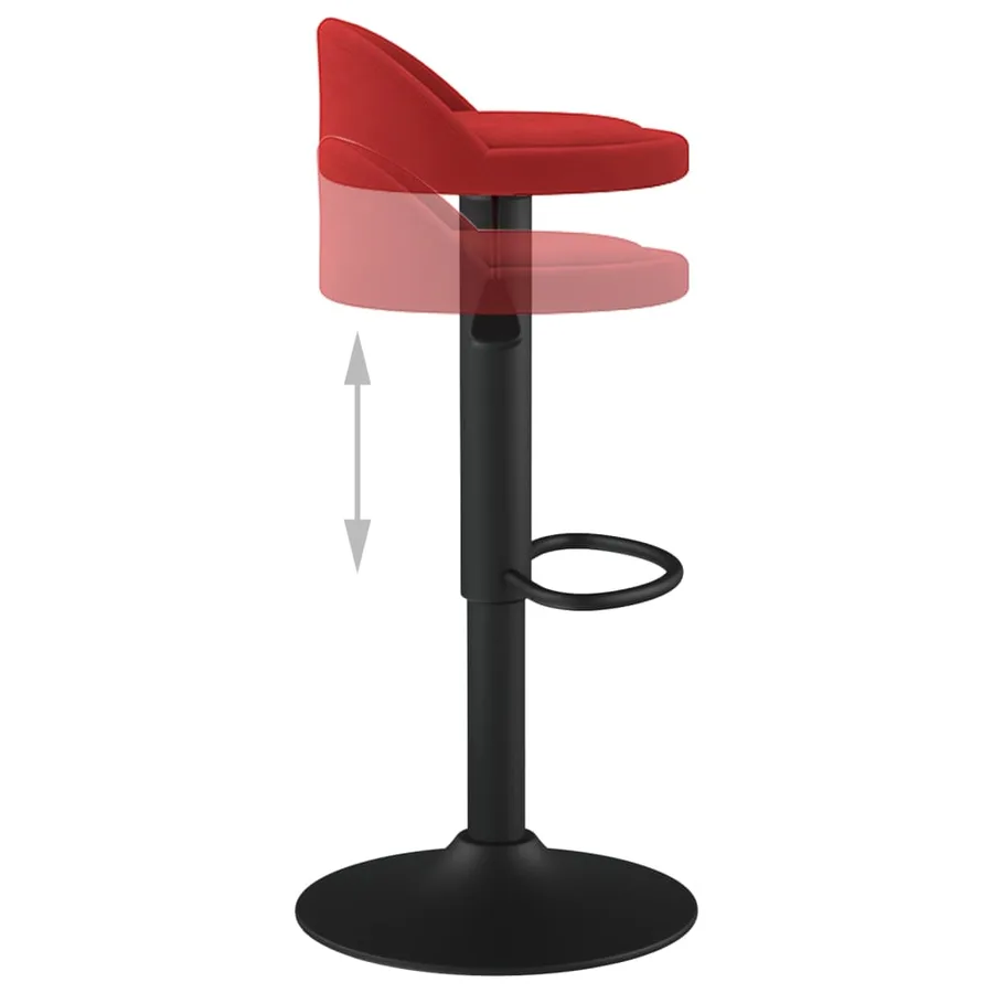 Tabourets de bar lot de 2 rouge bordeaux velours - 7