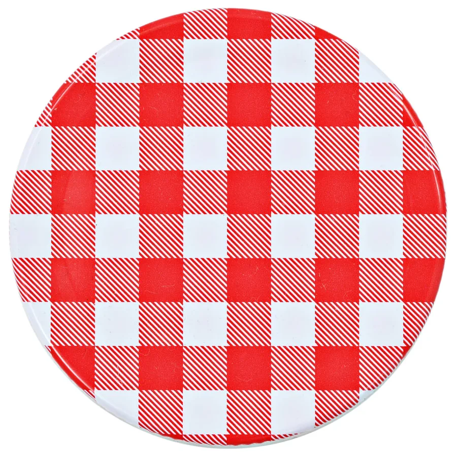 Pots à confiture Couvercles blanc et rouge 96 pcs Verre 110 ml - 5