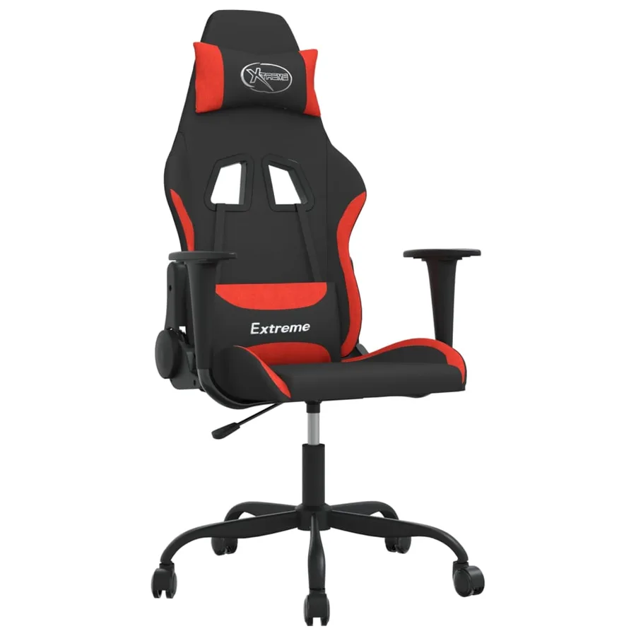 Chaise de jeu de massage Noir et rouge Tissu - 2