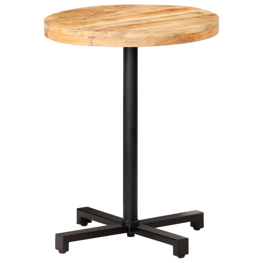 Table de bistro Ronde Ø60x75 cm Bois de manguier brut - 7