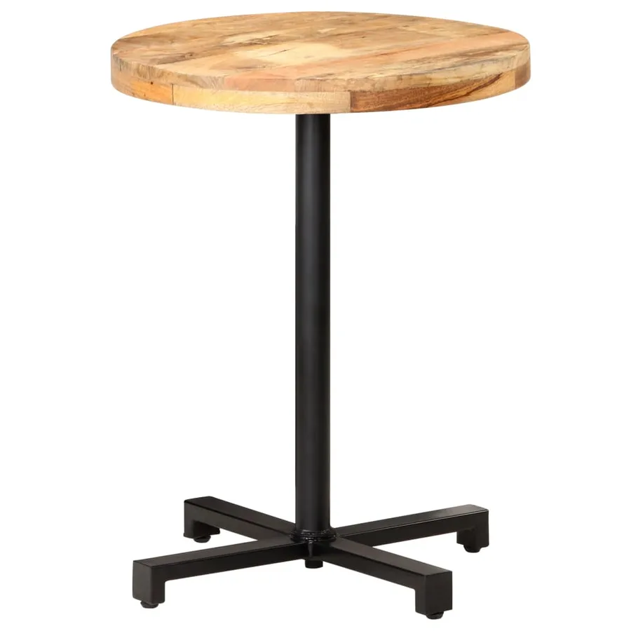 Table de bistro Ronde Ø60x75 cm Bois de manguier brut - 8