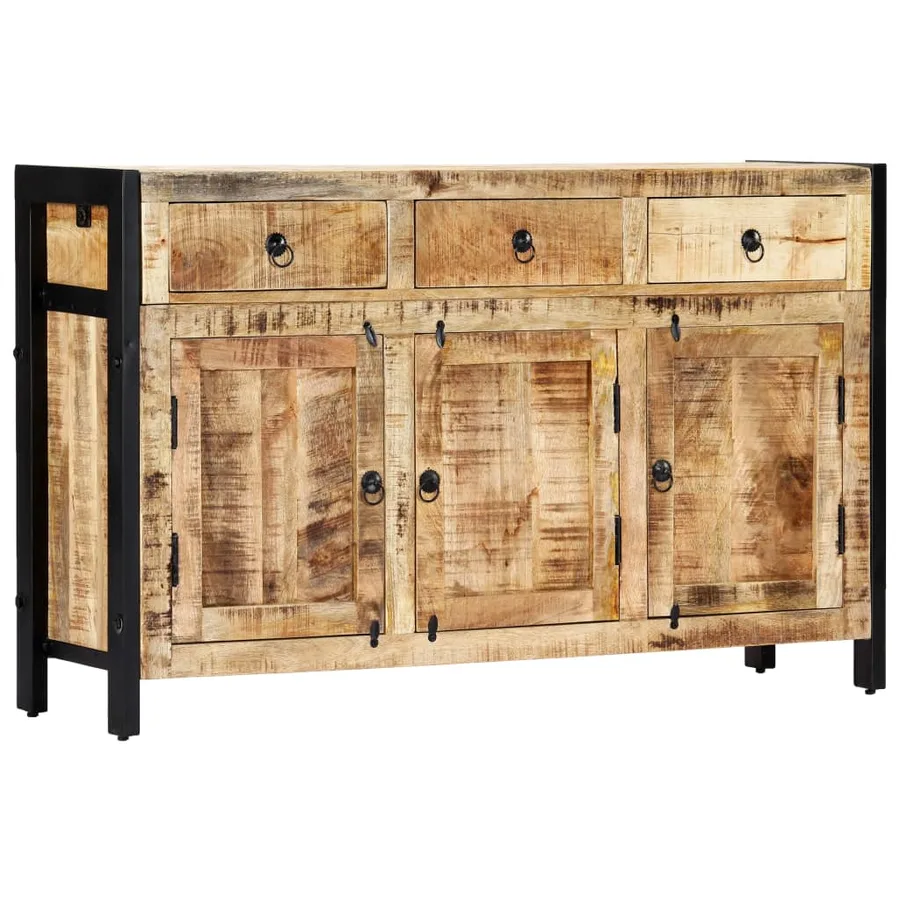 Buffet 120x35x76 cm Bois de manguier massif - 11