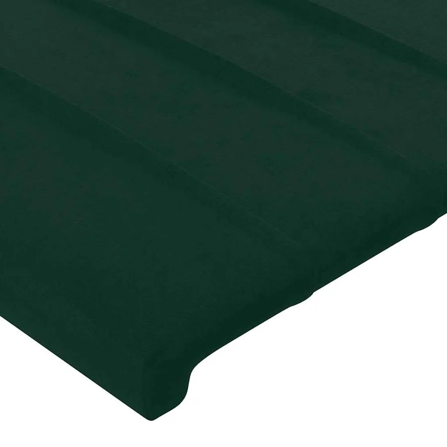 Cadre de lit sans matelas vert foncé velours - 10