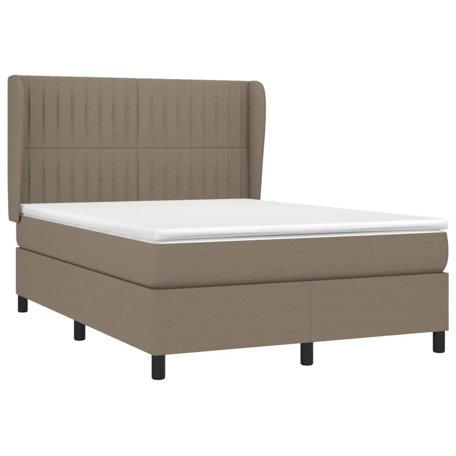 Sommier à lattes de lit avec matelas Taupe 140x200 cm Tissu - 3