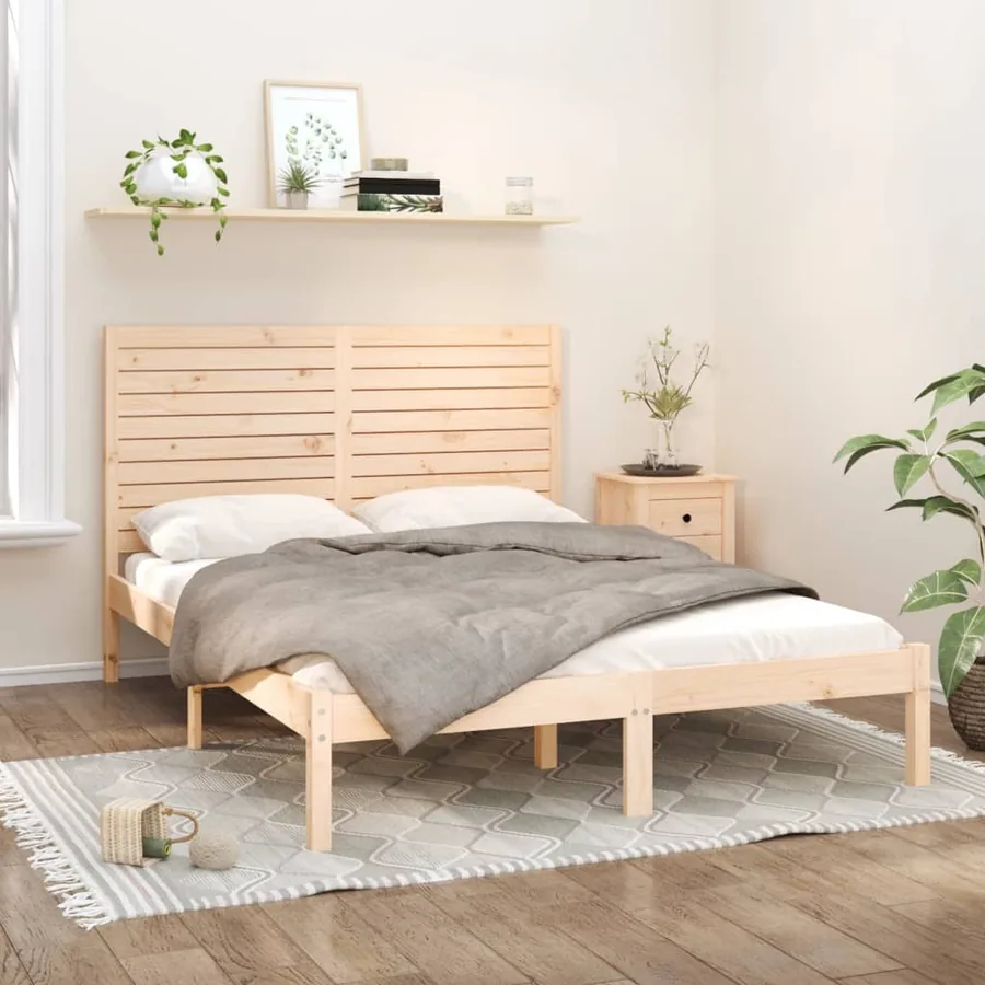 Cadre de lit sans matelas 160x200 cm bois massif