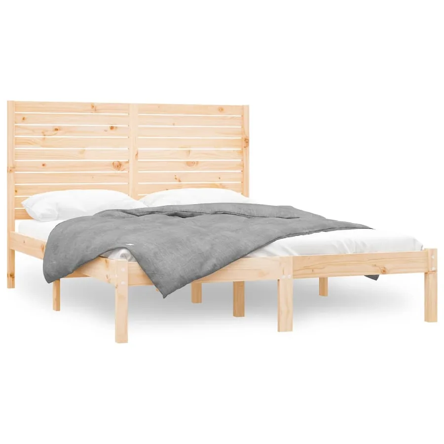 Cadre de lit sans matelas 160x200 cm bois massif - 2