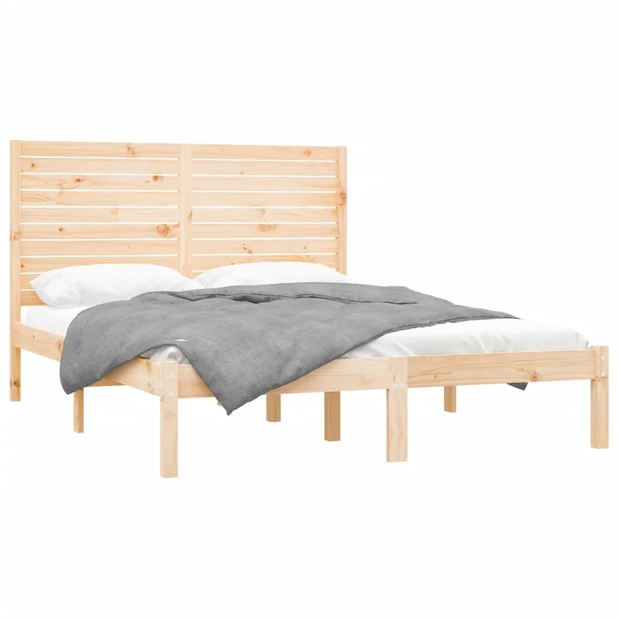 Cadre de lit sans matelas 160x200 cm bois massif - 3