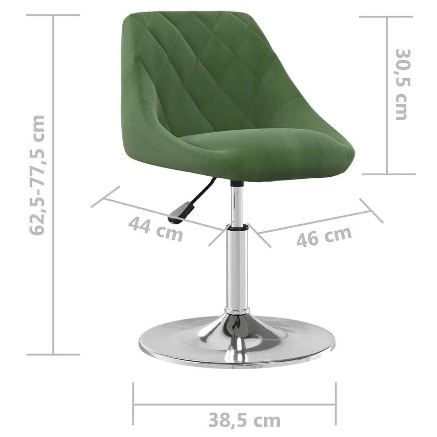 Chaises pivotantes à manger lot de 4 Vert foncé Velours - 8