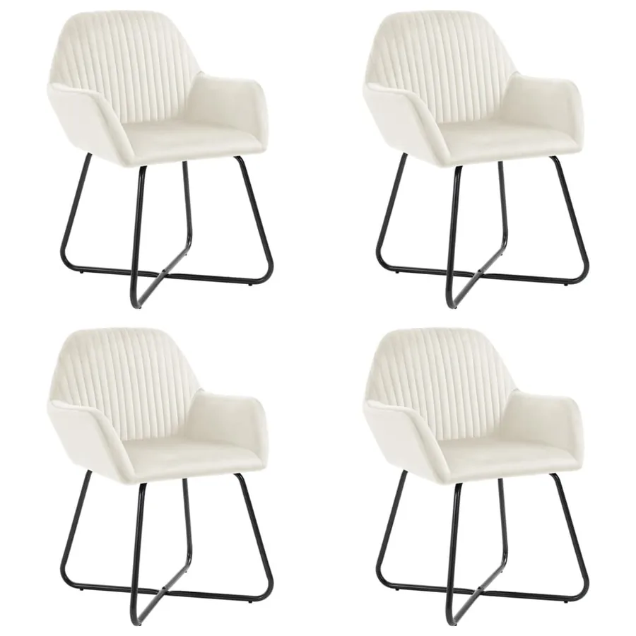 Chaises à manger lot de 4 Crème Velours