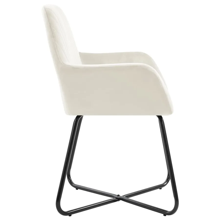 Chaises à manger lot de 4 Crème Velours - 4