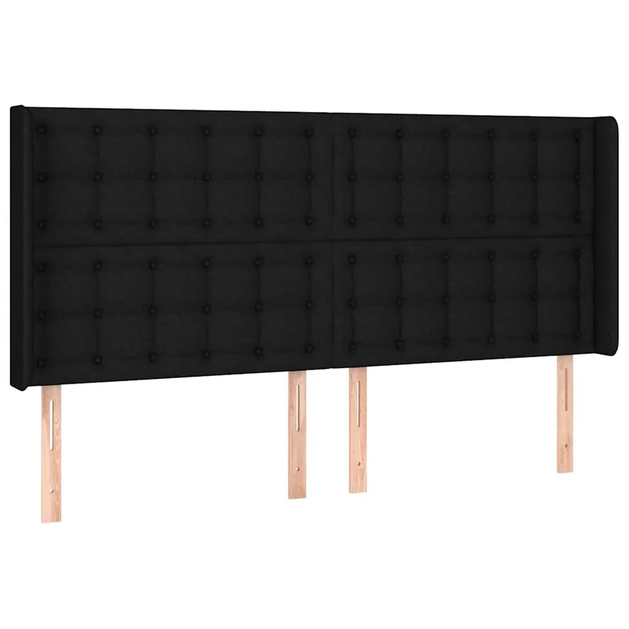 Sommier à lattes de lit matelas et LED Noir 160x200 cm Tissu - 7