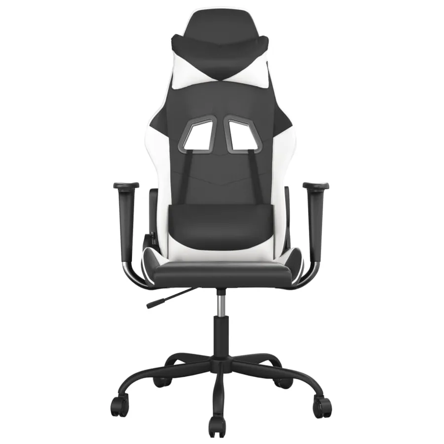 Chaise de jeu de massage Noir et blanc Similicuir - 3