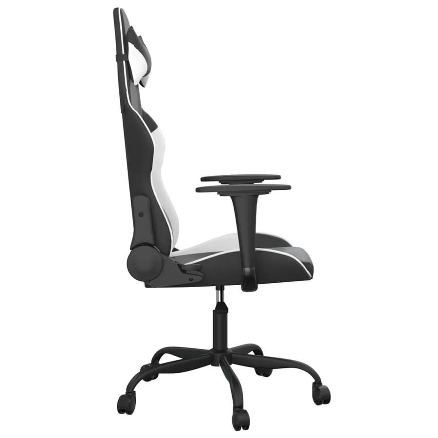 Chaise de jeu de massage Noir et blanc Similicuir - 4