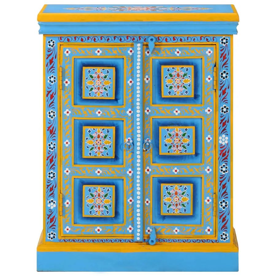 Buffet Bois massif de manguier Peinture manuelle turquoise - 2