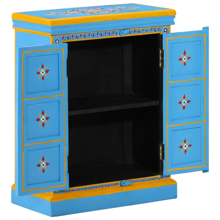 Buffet Bois massif de manguier Peinture manuelle turquoise - 3
