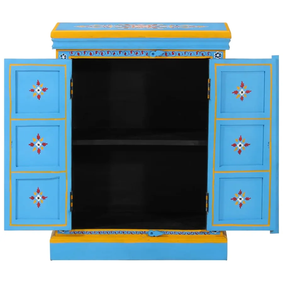 Buffet Bois massif de manguier Peinture manuelle turquoise - 4