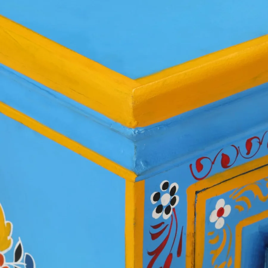 Buffet Bois massif de manguier Peinture manuelle turquoise - 6