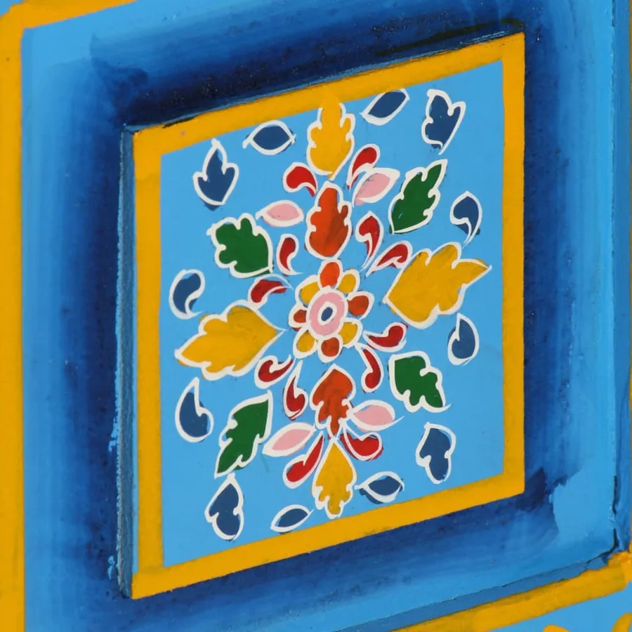 Buffet Bois massif de manguier Peinture manuelle turquoise - 9