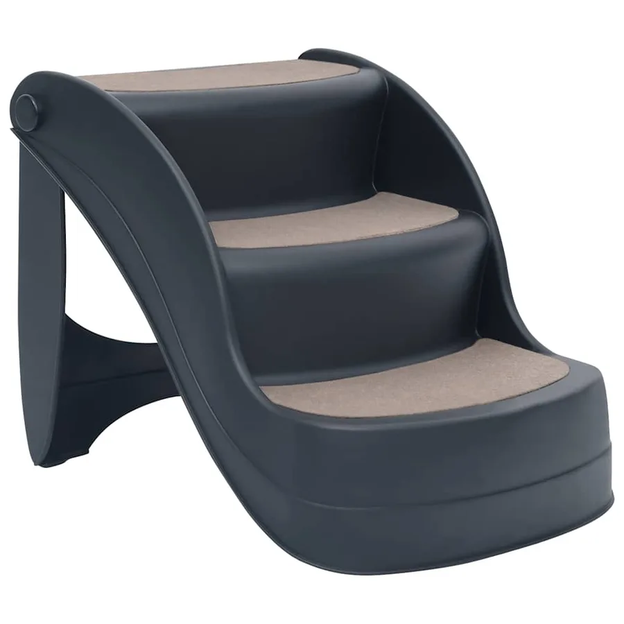Escalier pliable à 3 marches pour chiens Gris foncé - 2