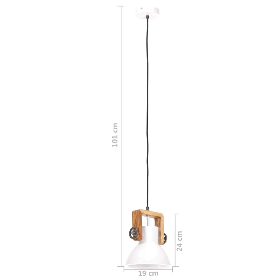 Lampe suspendue industrielle 25 W Blanc Rond 19 cm E27 - 11