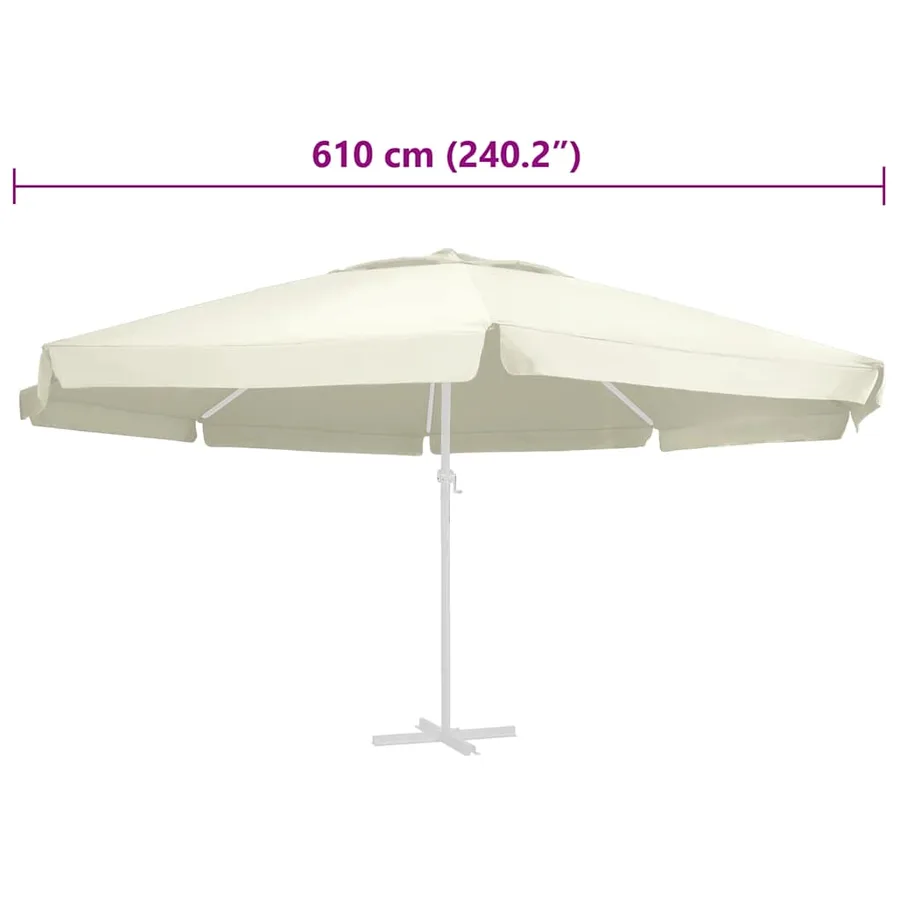 Tissu de remplacement pour parasol d'extérieur Sable 610 cm - 5