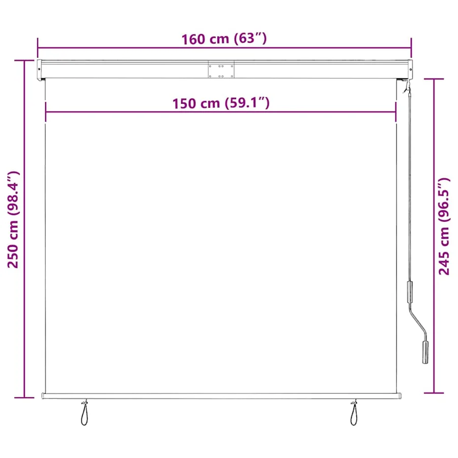 Store roulant d'extérieur 160x250 cm Orange et marron - 10