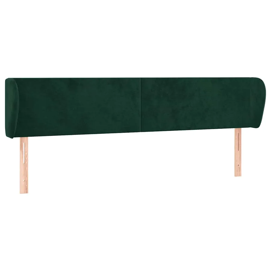 Tête de lit avec oreilles Vert foncé 183x23x78/88 cm Velours - 2