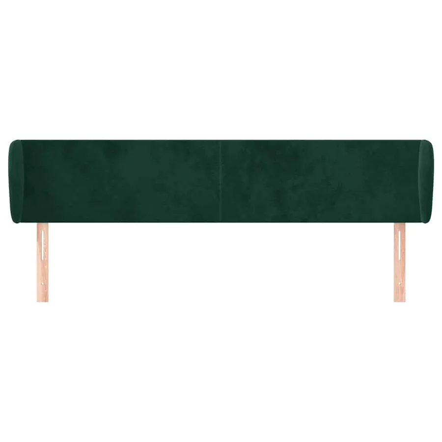 Tête de lit avec oreilles Vert foncé 183x23x78/88 cm Velours - 3